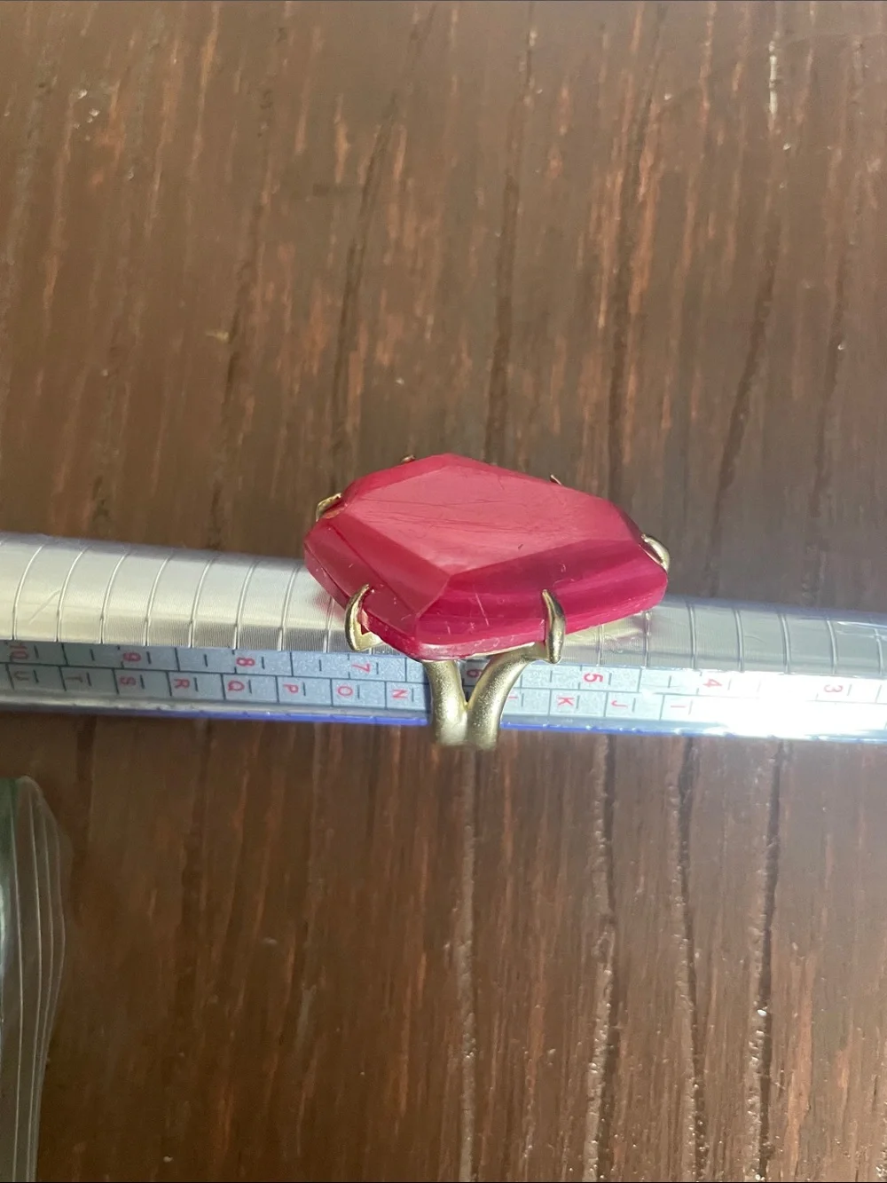Statement Pink Gem Cocktail Ring sz 6